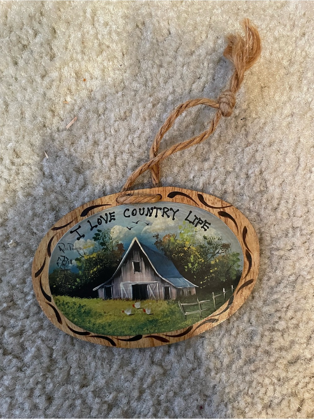 “ I love contry life” christmas ornament